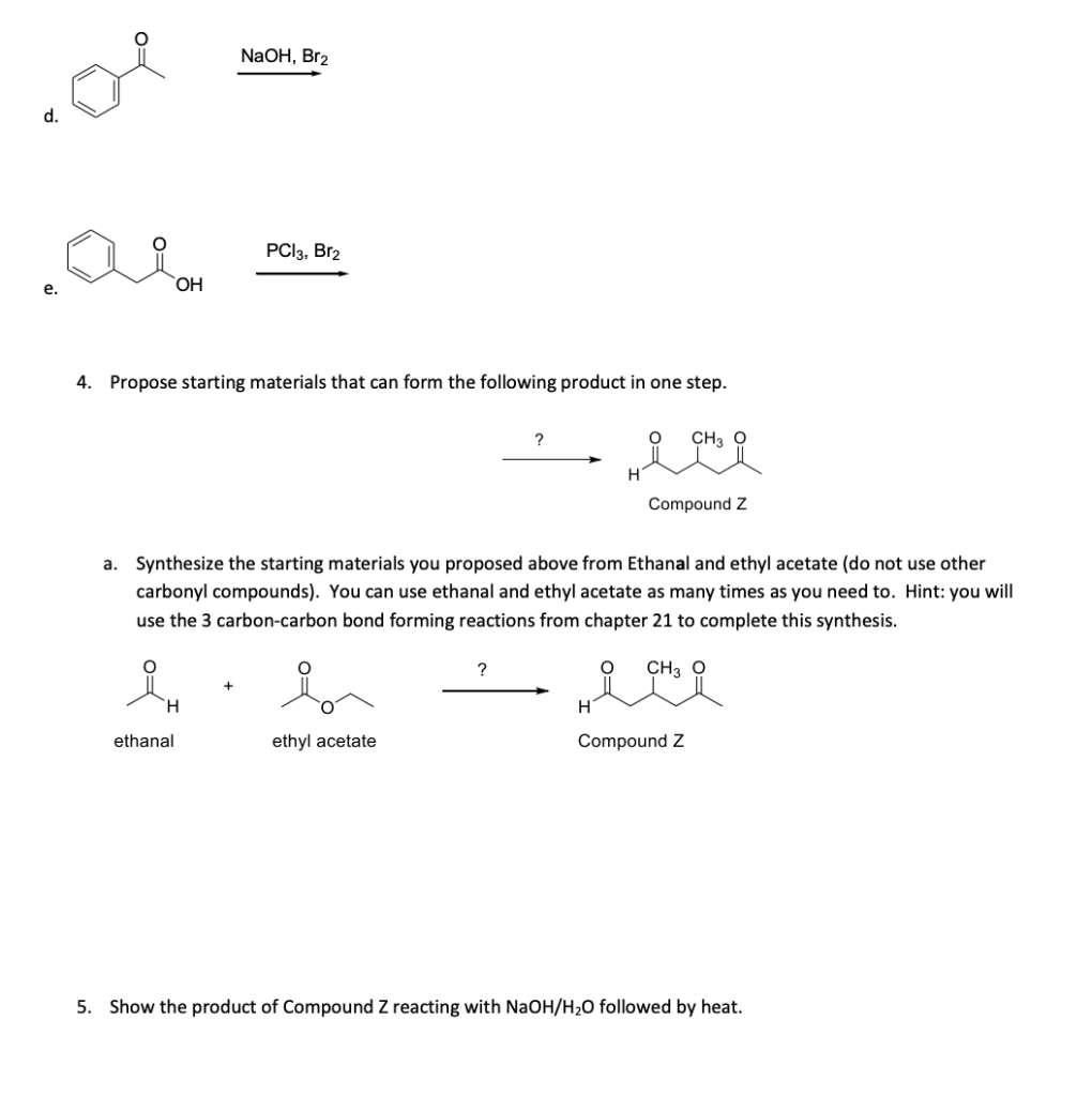 Solved 1 Draw The Starting Materials For The Compound Given