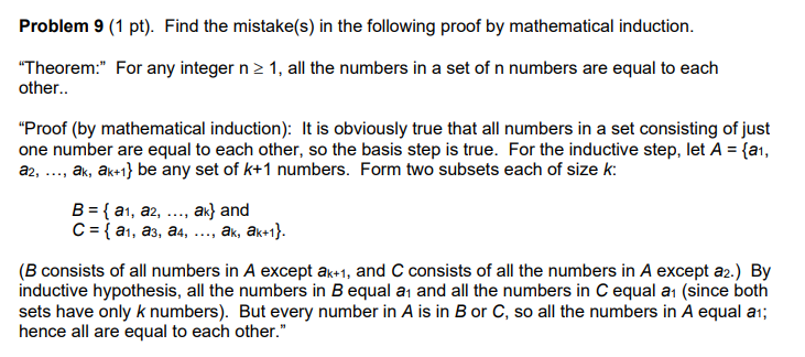 Solved Problem 9 (1 pt). Find the mistake(s) in the | Chegg.com