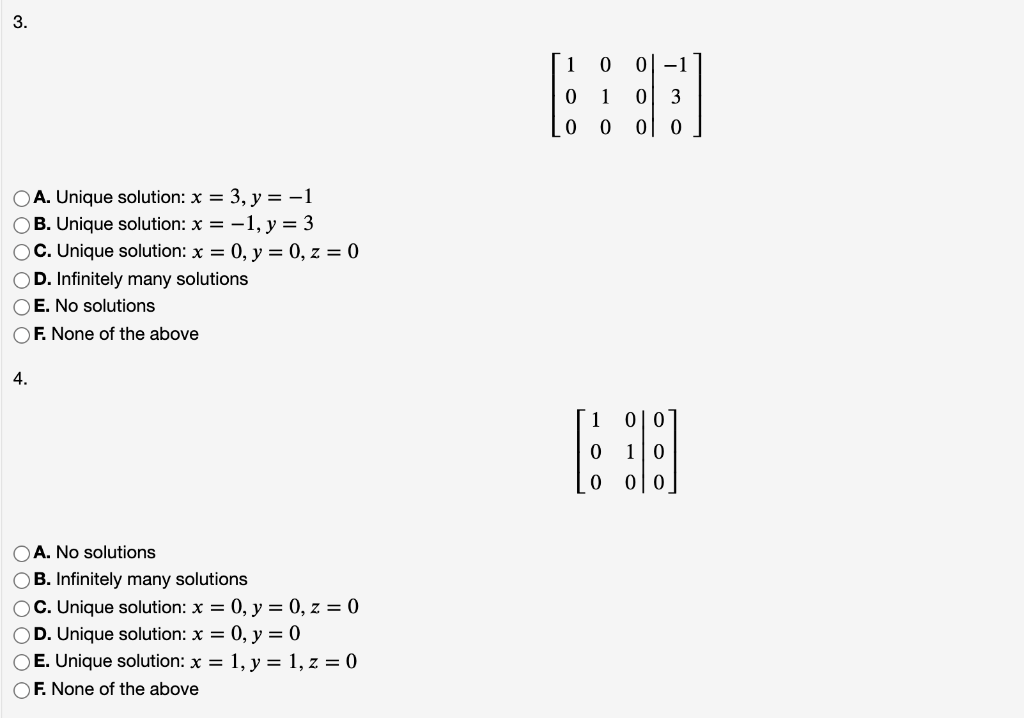 Solved The reduced row-echelon form of a system of linear | Chegg.com