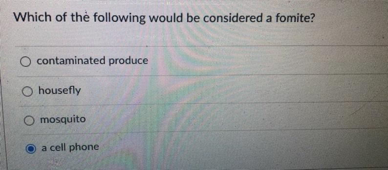 solved-which-of-the-following-would-be-considered-a-fomite-chegg