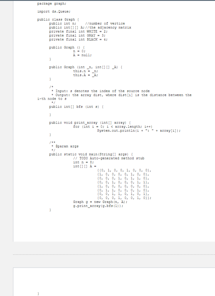 Package Graph Import Ds Queue Public Class Graph Chegg Package graph import ds queue public class graph chegg
