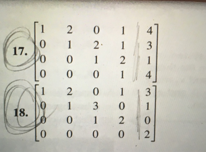 Solved Augmented Matrix In Exercises 11-18, find the | Chegg.com