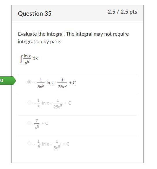 Solved Evaluate the integral. The integral may not require | Chegg.com