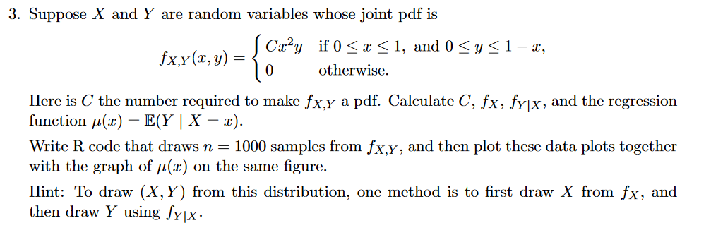 Solved 3. Suppose X and Y are random variables whose joint | Chegg.com