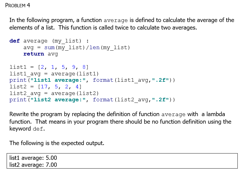 Solved Instruction And Problems Write A Python Program For Chegg
