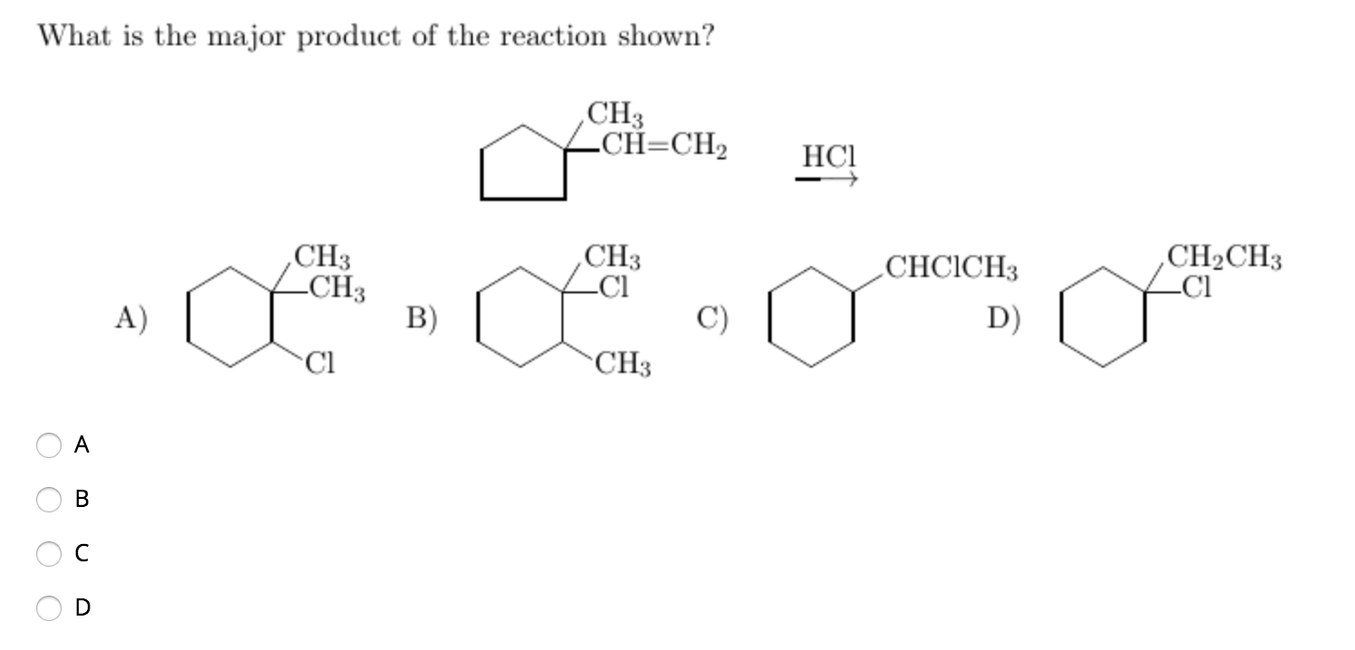 Solved What is the major product of the reaction shown? | Chegg.com