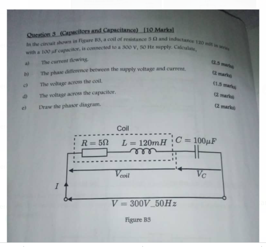 Solved In the circuit shown in Figure B3, a coil of | Chegg.com