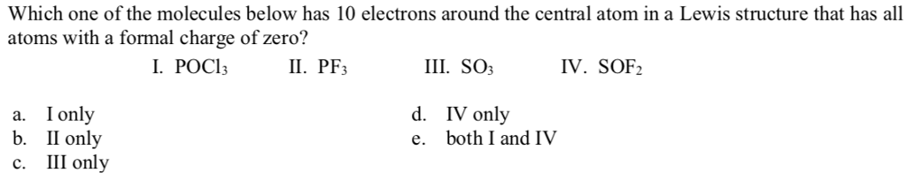 Solved Which one of the molecules below has 10 electrons | Chegg.com