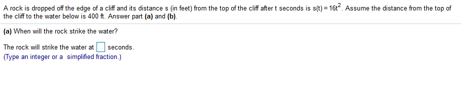 Solved A rock is dropped off the edge of a cliff and its | Chegg.com