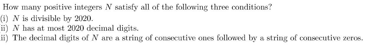 How many positive integers N satisfy all of the | Chegg.com
