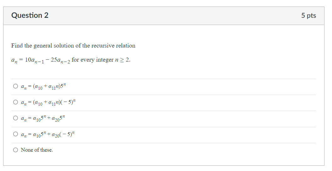 Solved Question 2 5 pts Find the general solution of the | Chegg.com