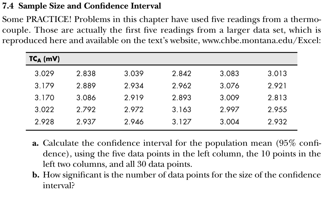 Solved 7.4 Sample Size and Confidence Interval Some | Chegg.com