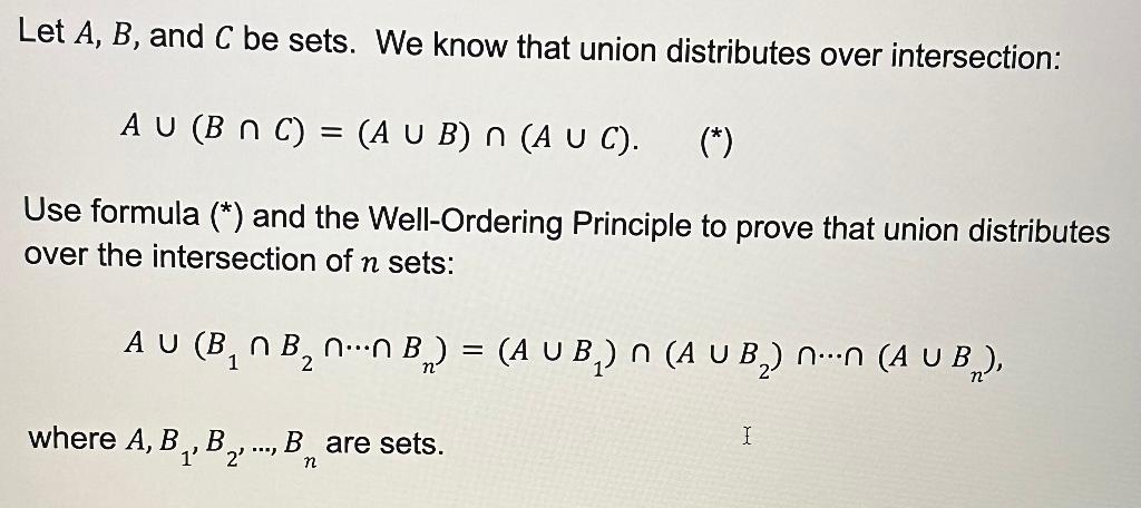 Solved Let A,B, And C Be Sets. We Know That Union | Chegg.com