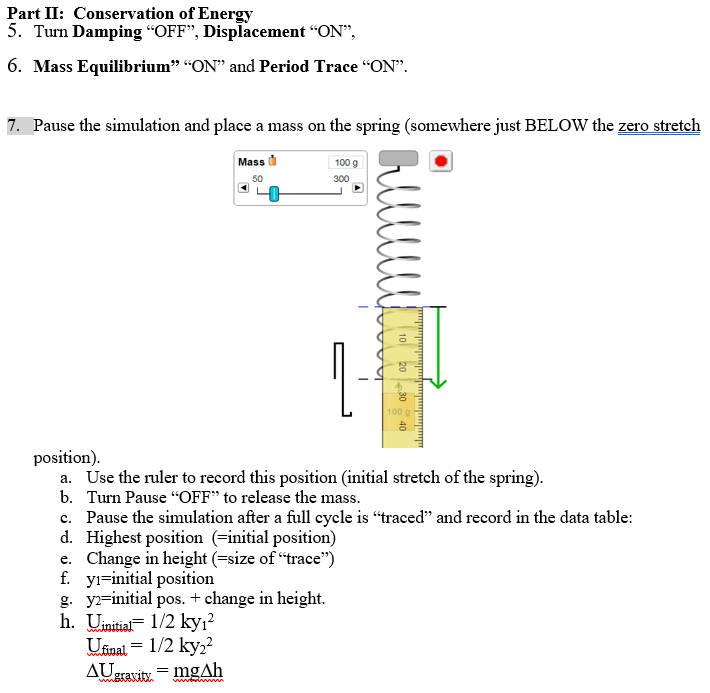 Part I: Determining spring constant To calculate the | Chegg.com
