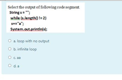 Solved Select the output of following code segment. Strings | Chegg.com