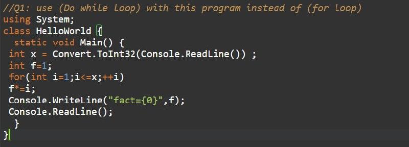 Solved 7/01: use (Do while Loop) with this program instead | Chegg.com
