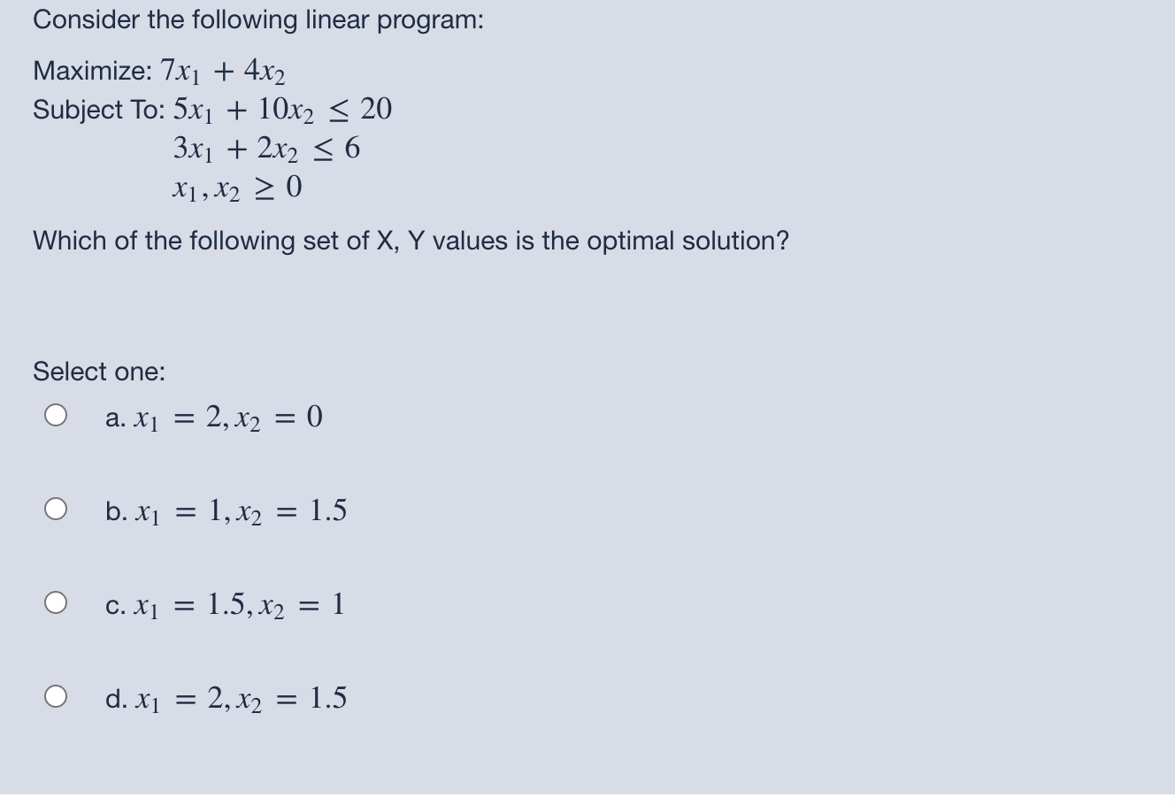 Solved Consider the following linear program: Maximize: 7x1 | Chegg.com