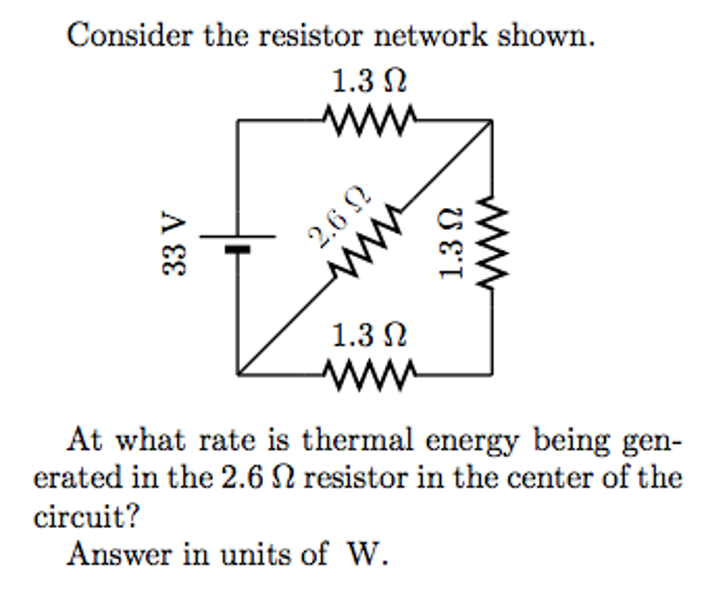Solved Consider the resistor network shown. 1.312 w 33 V