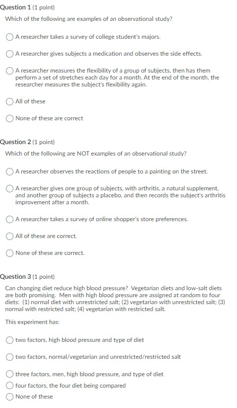 Solved Question 1 (1 point) Which of the following are | Chegg.com