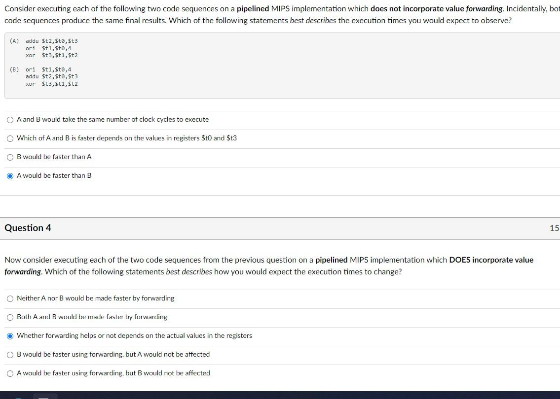 Solved Consider executing each of the following two code | Chegg.com