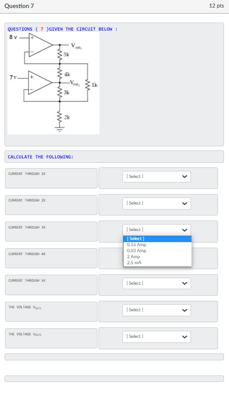 Solved Question 7 12 pts QUESTIONS ( 7 ) GIVEN THE CIRCUIT | Chegg.com