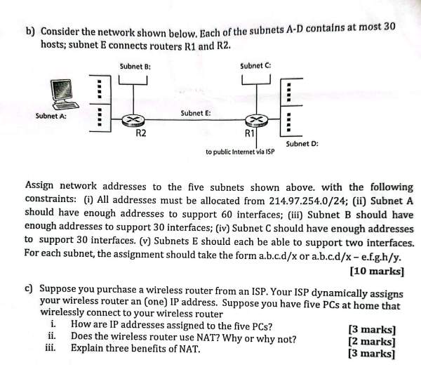 Solved b) Consider the network shown below. Each of the | Chegg.com