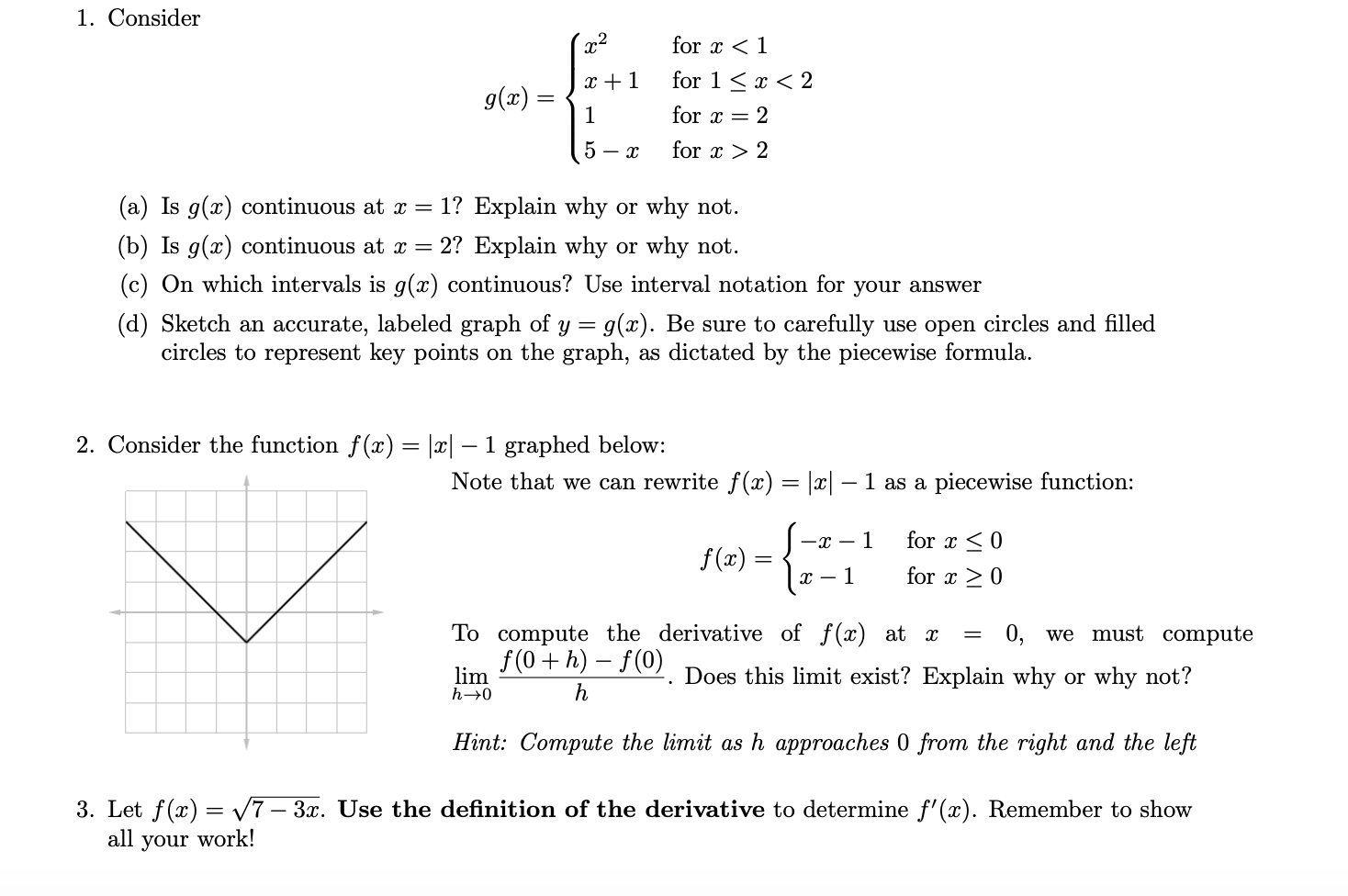 Solved 1 Consider X2 X 1 G X For X 1 For 1 X Chegg Com