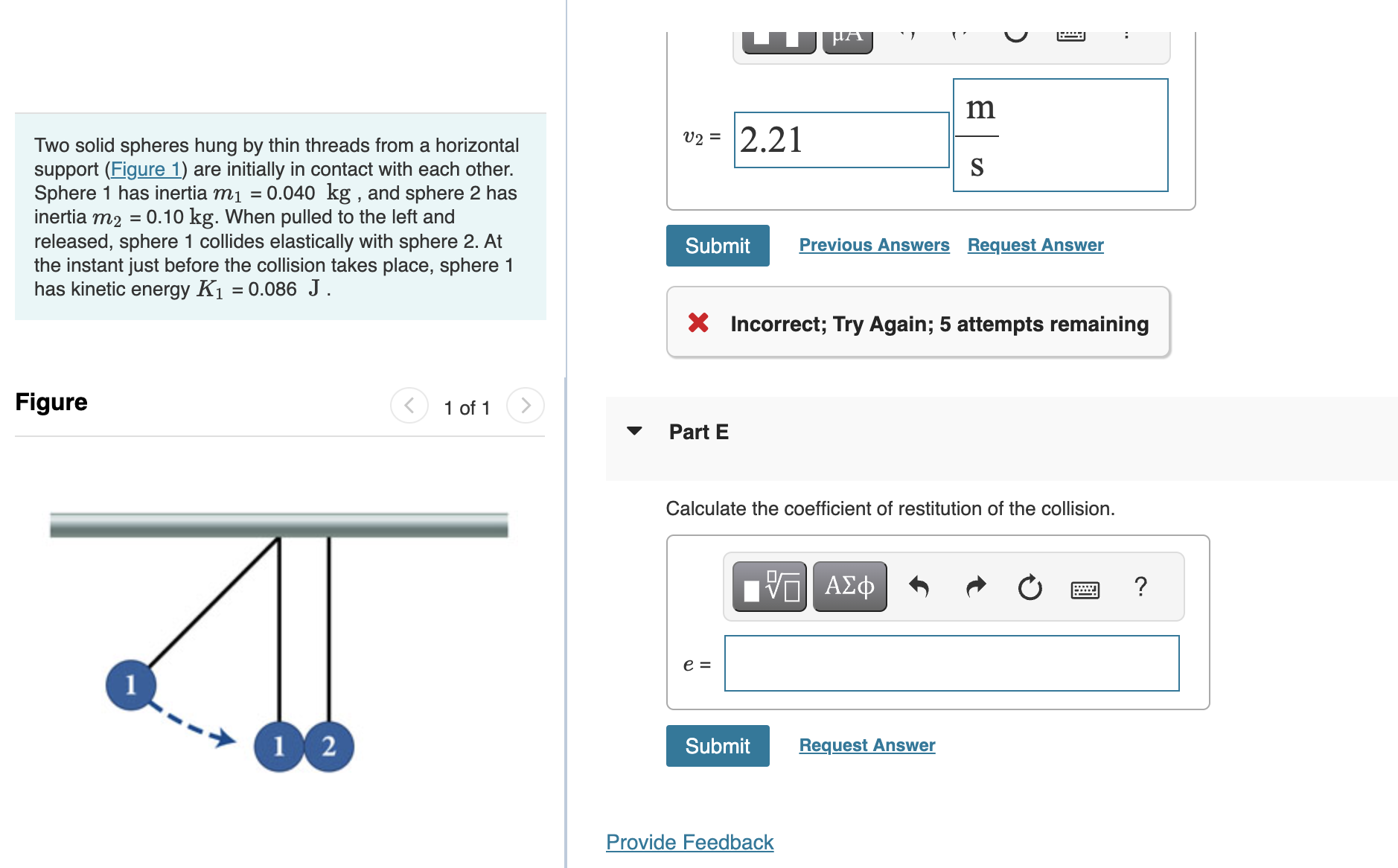 Solved Two solid spheres hung by thin threads from a | Chegg.com