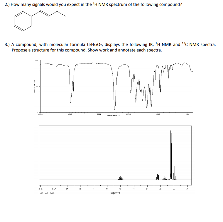 Solved 2.) How many signals would you expect in the H NMR | Chegg.com