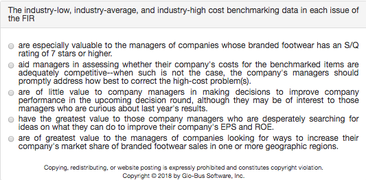 The industry-low, industry-average, and industry-high | Chegg.com