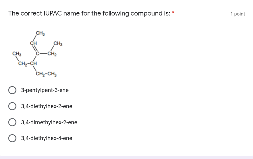 Solved The Correct Iupac Name For The Following Compound Is: 