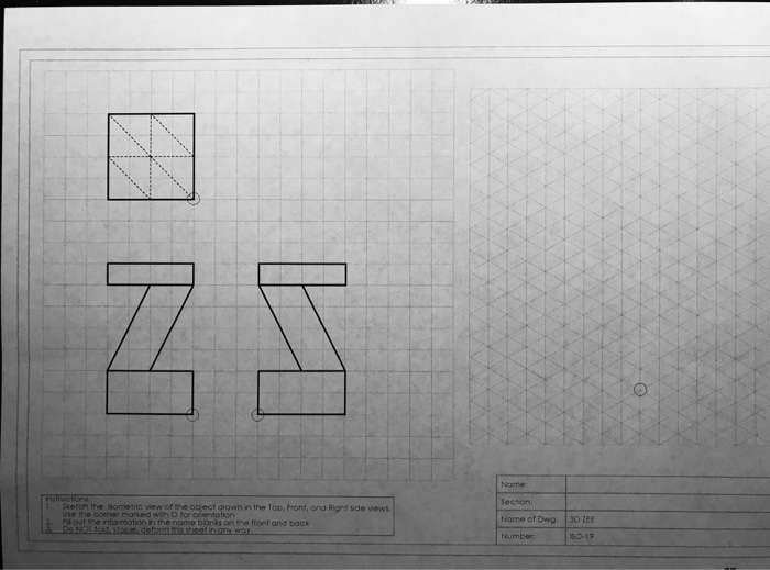 Solved Skerch the sometric view of the object drawn in the | Chegg.com