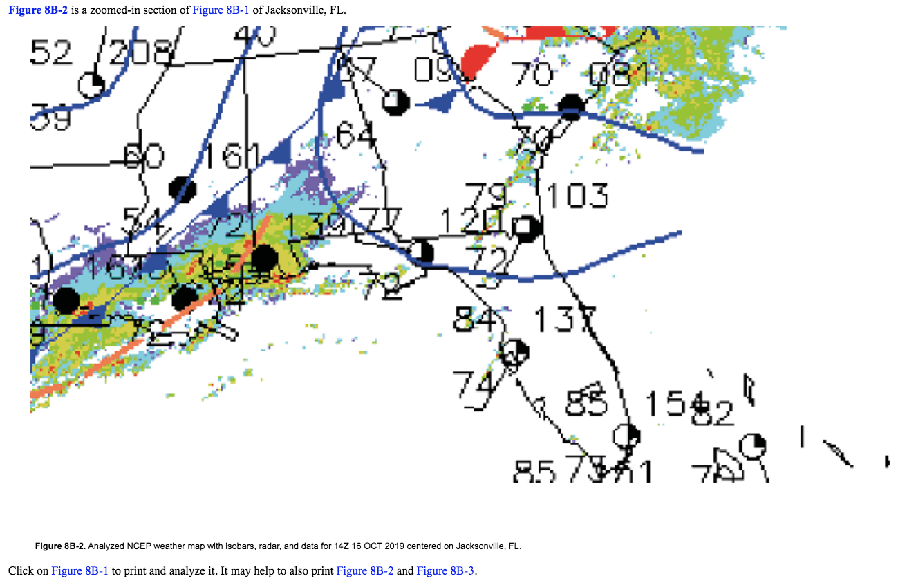 Solved Figure 8B-1 Is The Surface Weather Map For 14Z 16 | Chegg.com