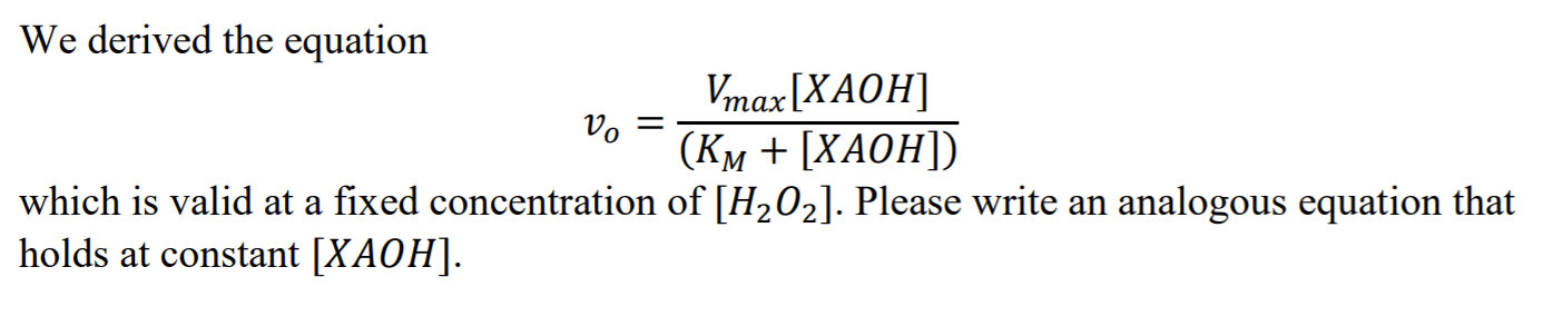 Solved The peroxidase rate scheme, also known as the | Chegg.com