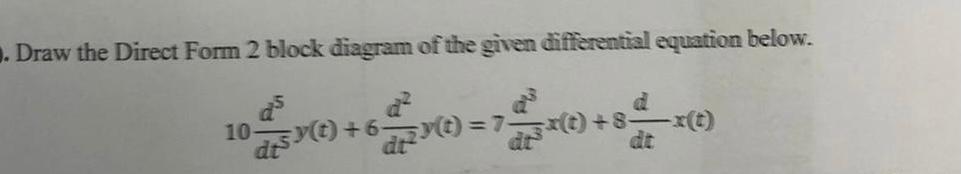 Solved . Draw the Direct Form 2 block diagram of the given | Chegg.com