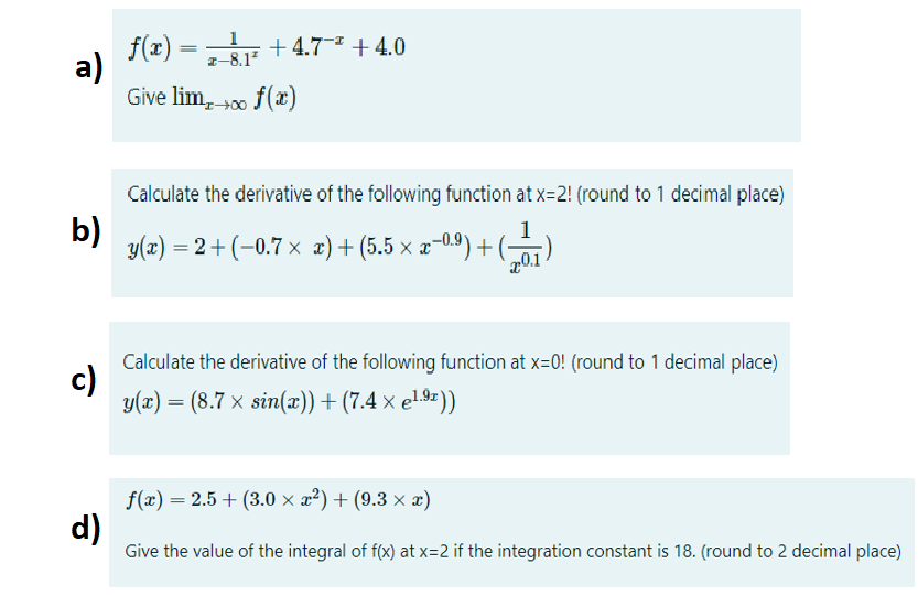 Solved Find the solutions to each of the following: Please | Chegg.com