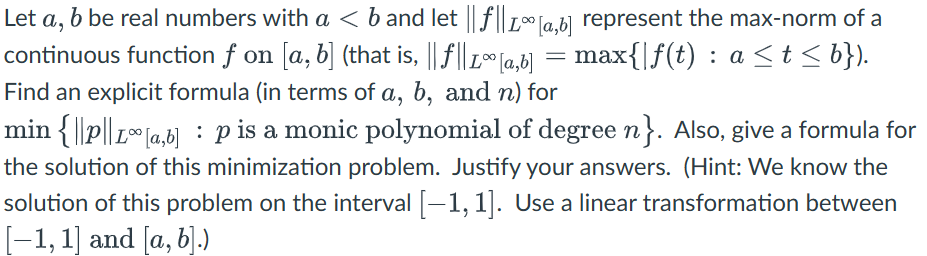 Solved Let A,b Be Real Numbers With A | Chegg.com