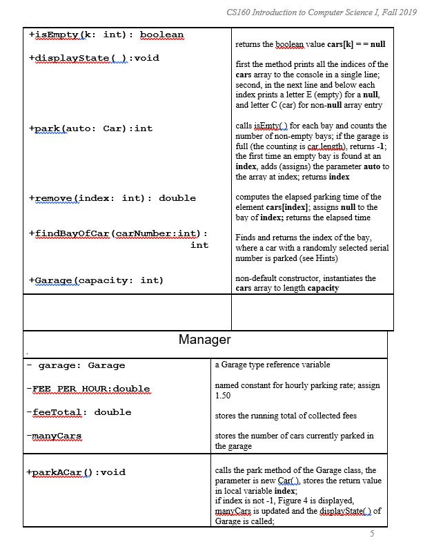 Project 4 Parking Management Due: 11:00 PM, 16th | Chegg.com