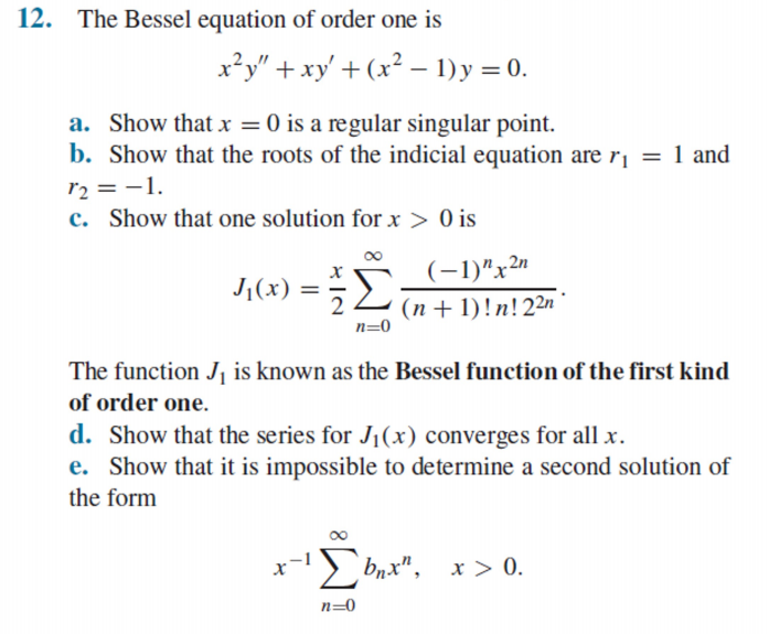 solved-12-the-bessel-equation-of-order-one-is-x-y-xy-chegg