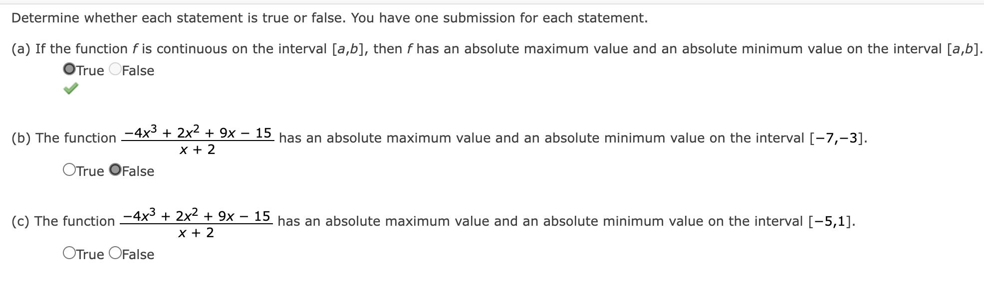 Solved Determine whether each statement is true or false. | Chegg.com