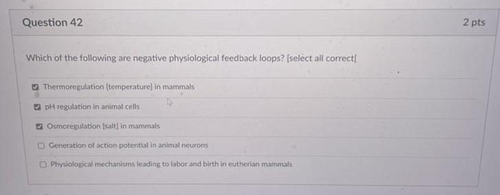Solved Question 42 2 pts Which of the following are negative | Chegg.com