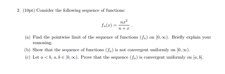 Solved 2. (10pt) Consider the following sequence of | Chegg.com