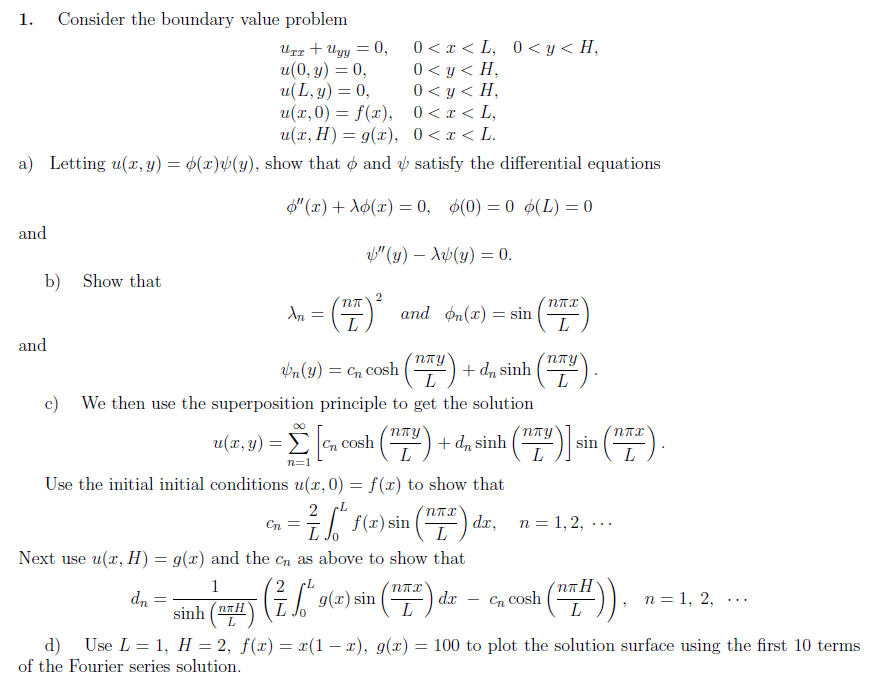 Solved 1. Consider the boundary value problem | Chegg.com