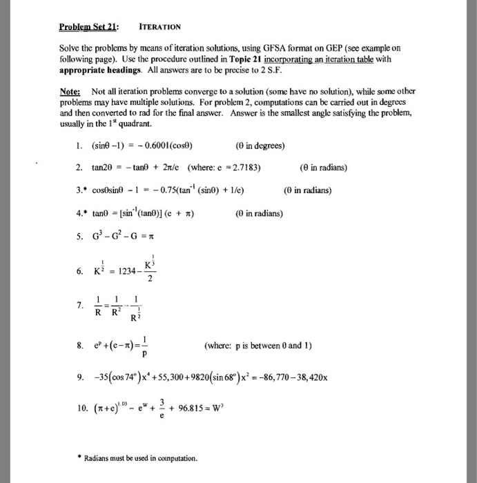 Solved Problem Set 21: ITERATION Solve the problems by means | Chegg.com