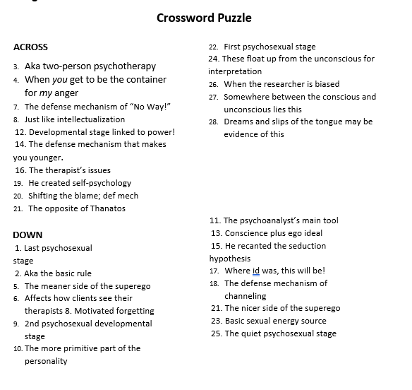 Crossword Puzzle Chegg com