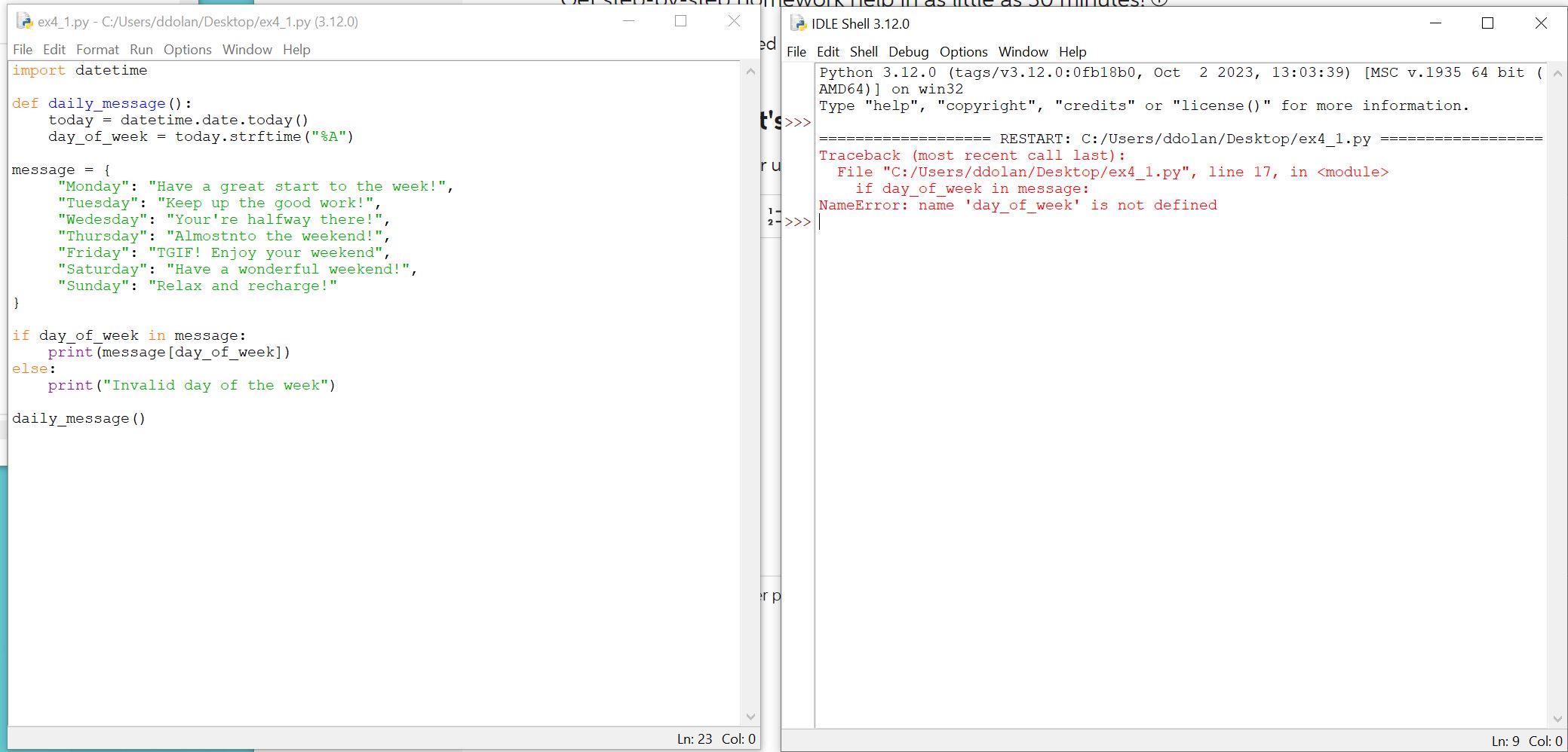 Solved (2) ex4_1.py-C:/Users/ddolan/Desktop/ex4_1.py | Chegg.com