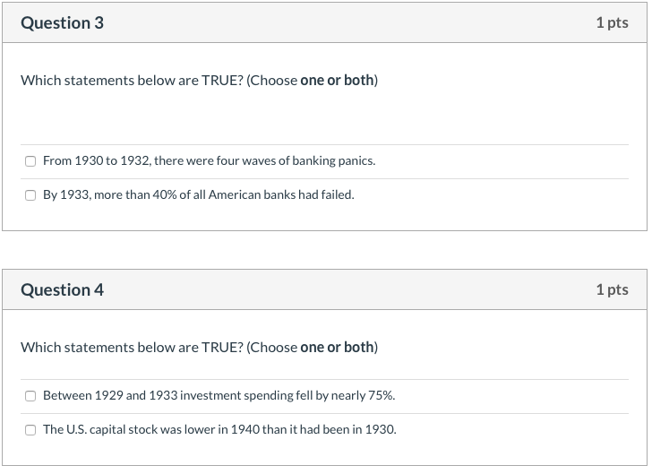 Solved Question 3 1 pts Which statements below are TRUE? | Chegg.com
