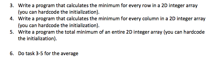 Solved 3. Write a program that calculates the minimum for | Chegg.com