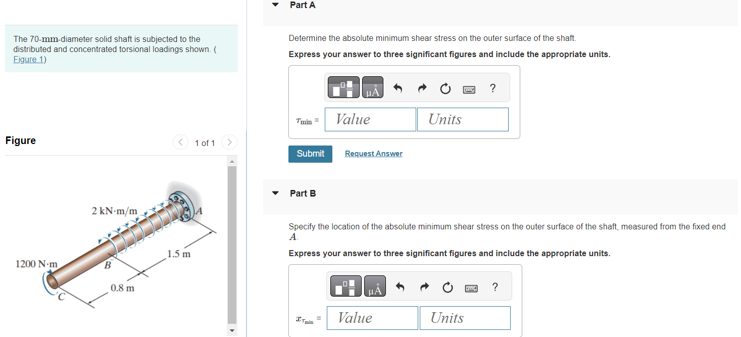 The 70-mm-diameter solid shaft is subjected to the | Chegg.com