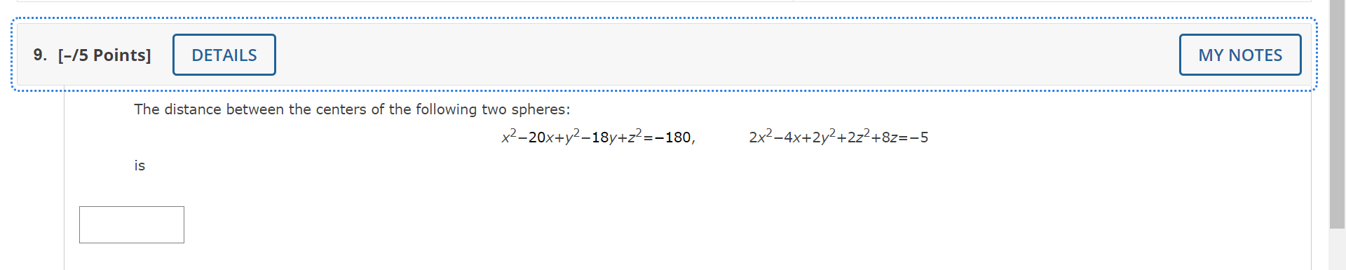 Solved The distance between the centers of the following two | Chegg.com